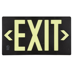 Glo Brite Single Sided Eco Black Exit Sign (PF50) 15 3/8" x 8 3/4" x 3/4"